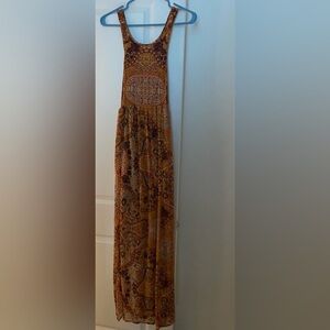 Exhilaration Dress large halter top Maxi festival Coachella BoHo layered